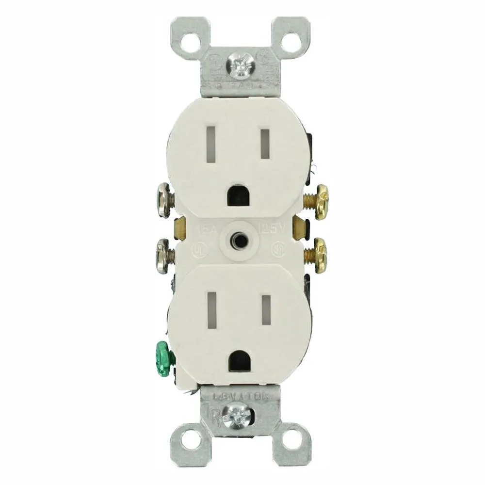 15 Amp Tamper Resistant Duplex Outlet, Ivory (10-Pack)