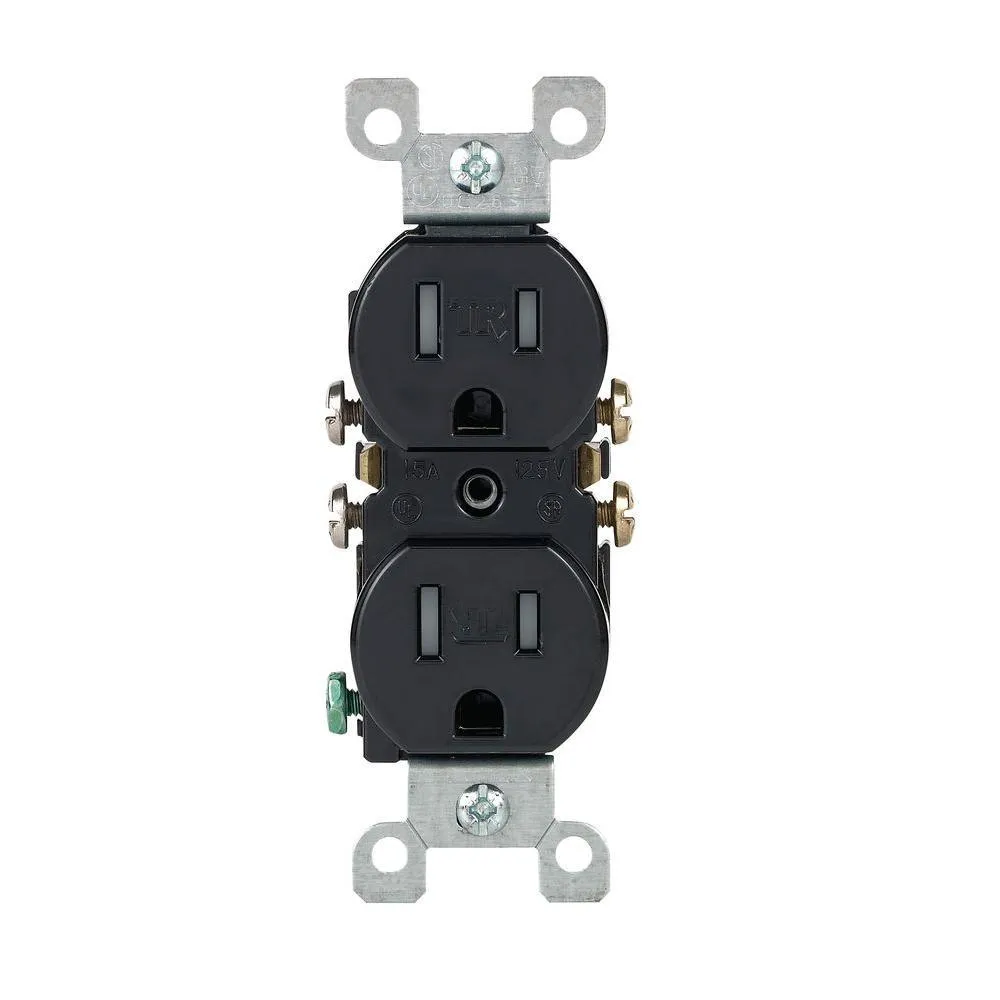 15 Amp Tamper Resistant Duplex Outlet, Ivory (10-Pack)
