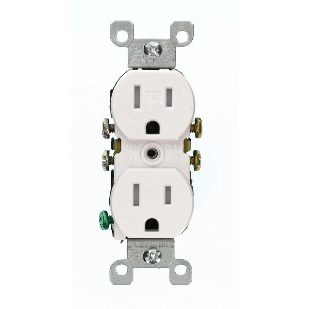 15 Amp Tamper Resistant Duplex Outlet, Ivory (10-Pack)