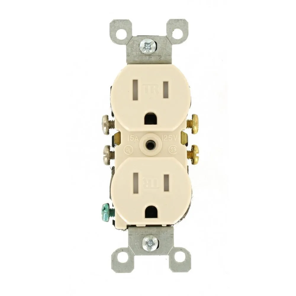 15 Amp Tamper Resistant Duplex Outlet, Ivory (10-Pack)