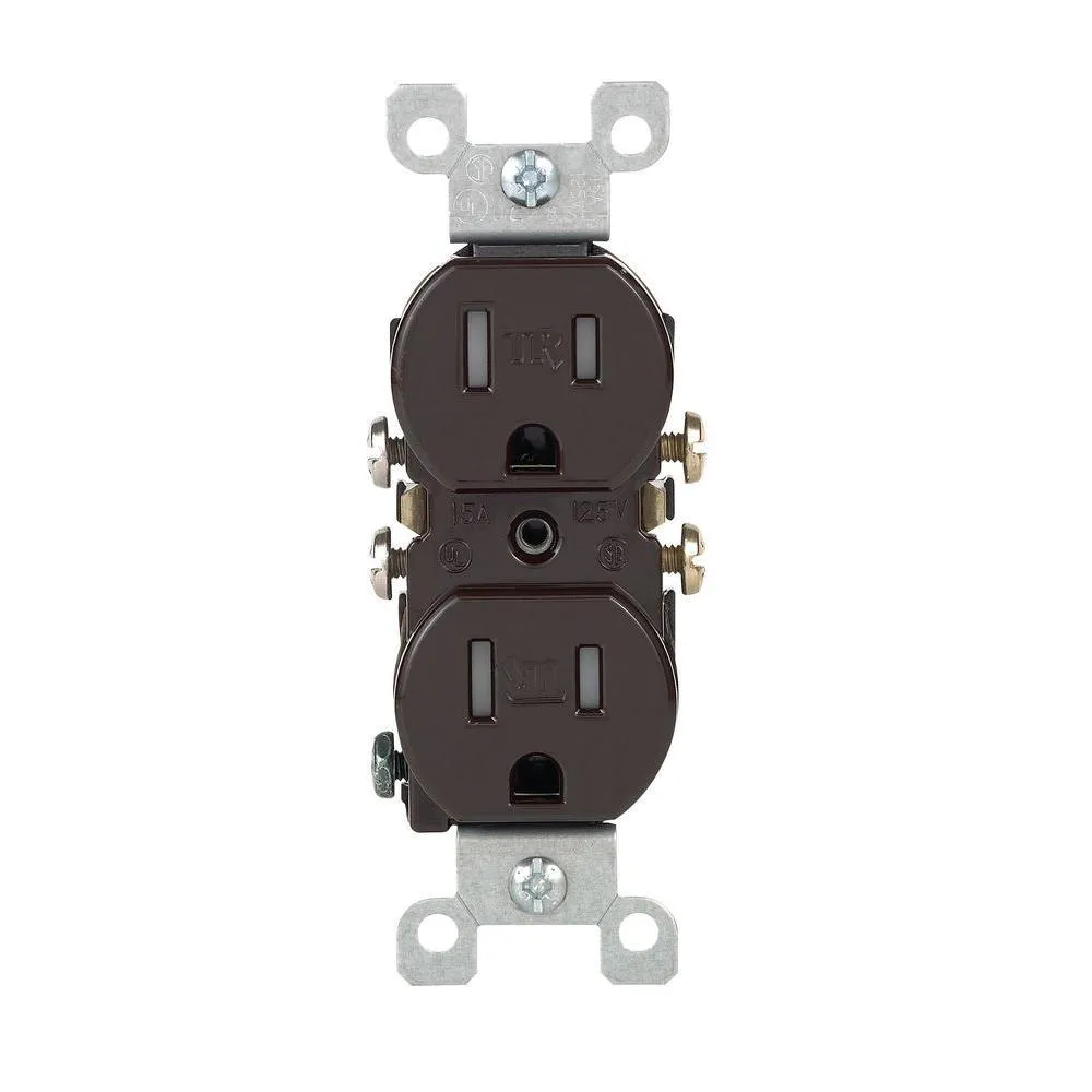 15 Amp Tamper Resistant Duplex Outlet, Ivory (10-Pack)