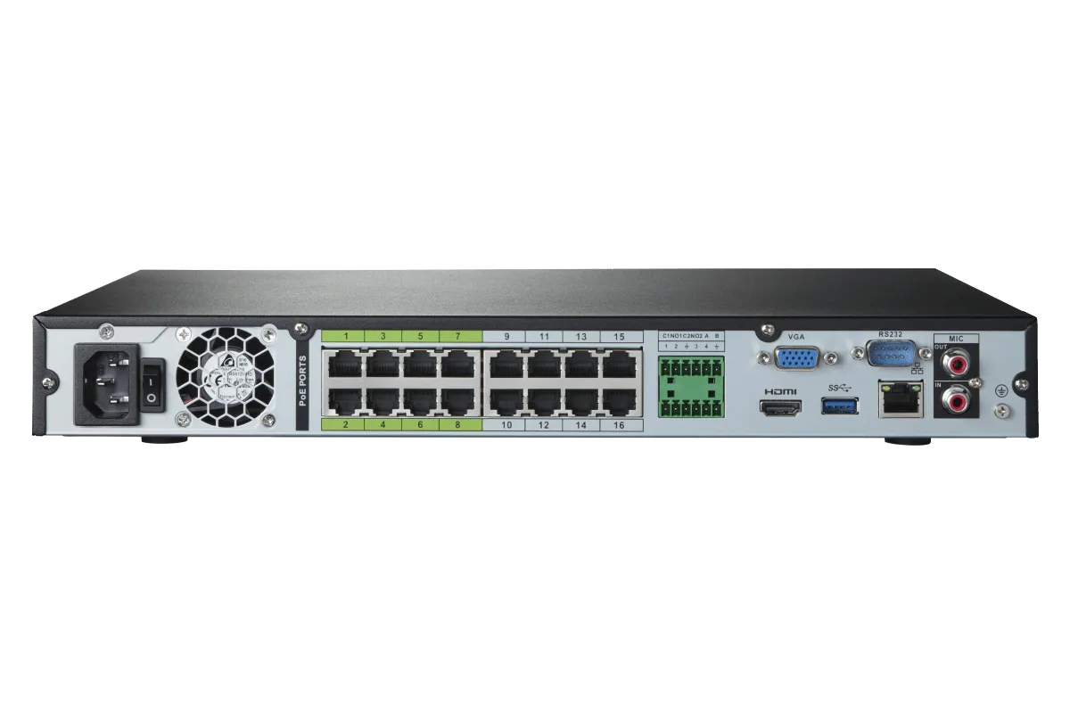 4K Nocturnal IP NVR System with 32-channel NVR, Sixteen 4K IP Dome and Sixteen 4K IP Motorized Zoom Bullet Cameras, 250FT Night Vision