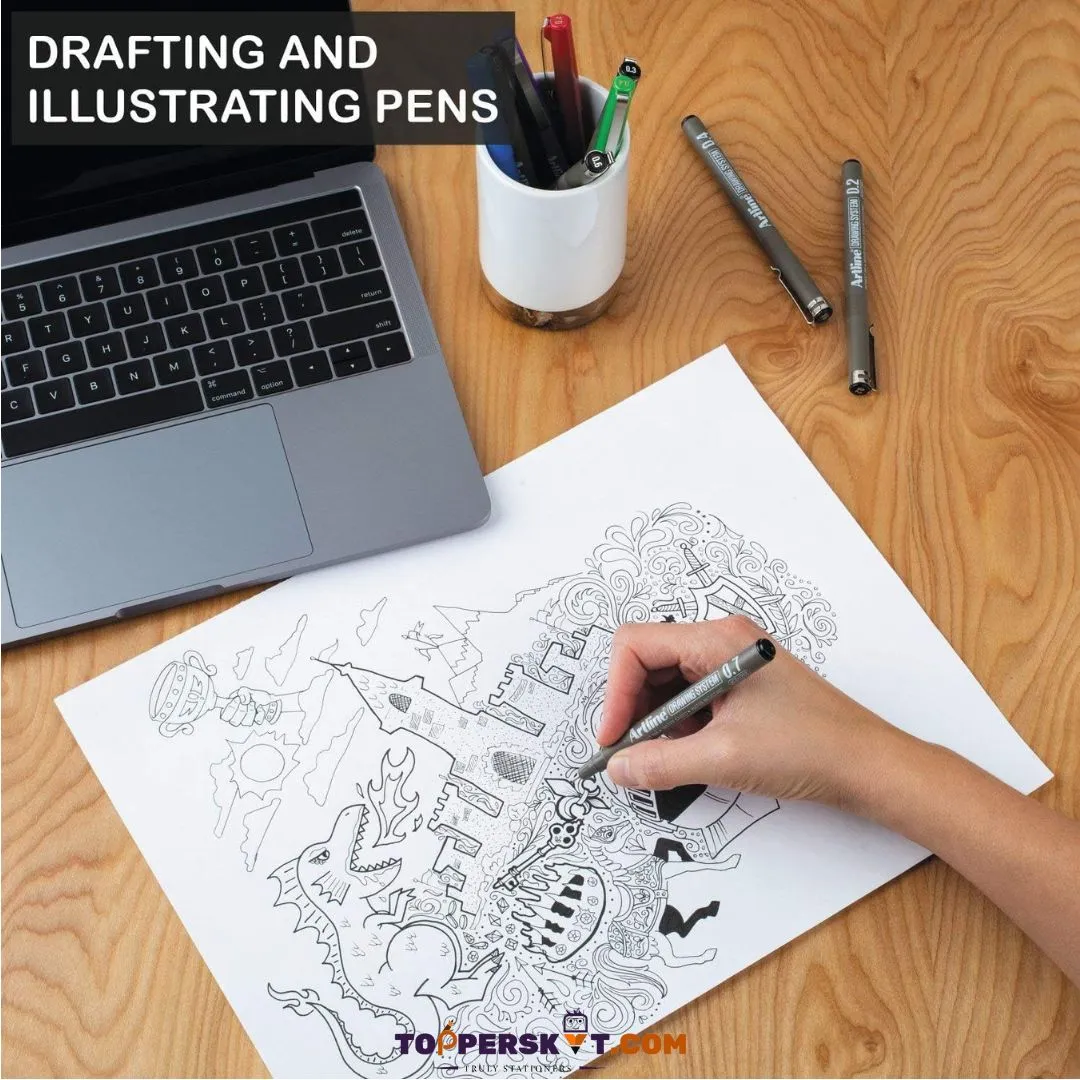 Artline Drawing System Technical Pens for Artistic Mastery ( Pack of 6 )