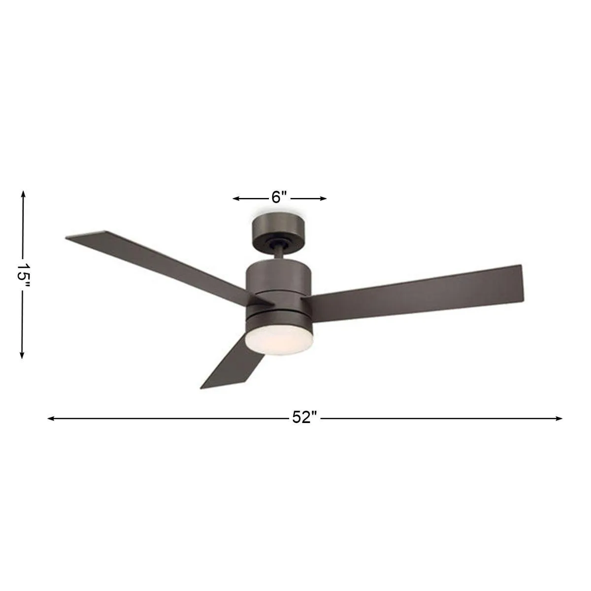 Axis 52 Inch Bronze 3000K LED Outdoor Smart Ceiling Fan