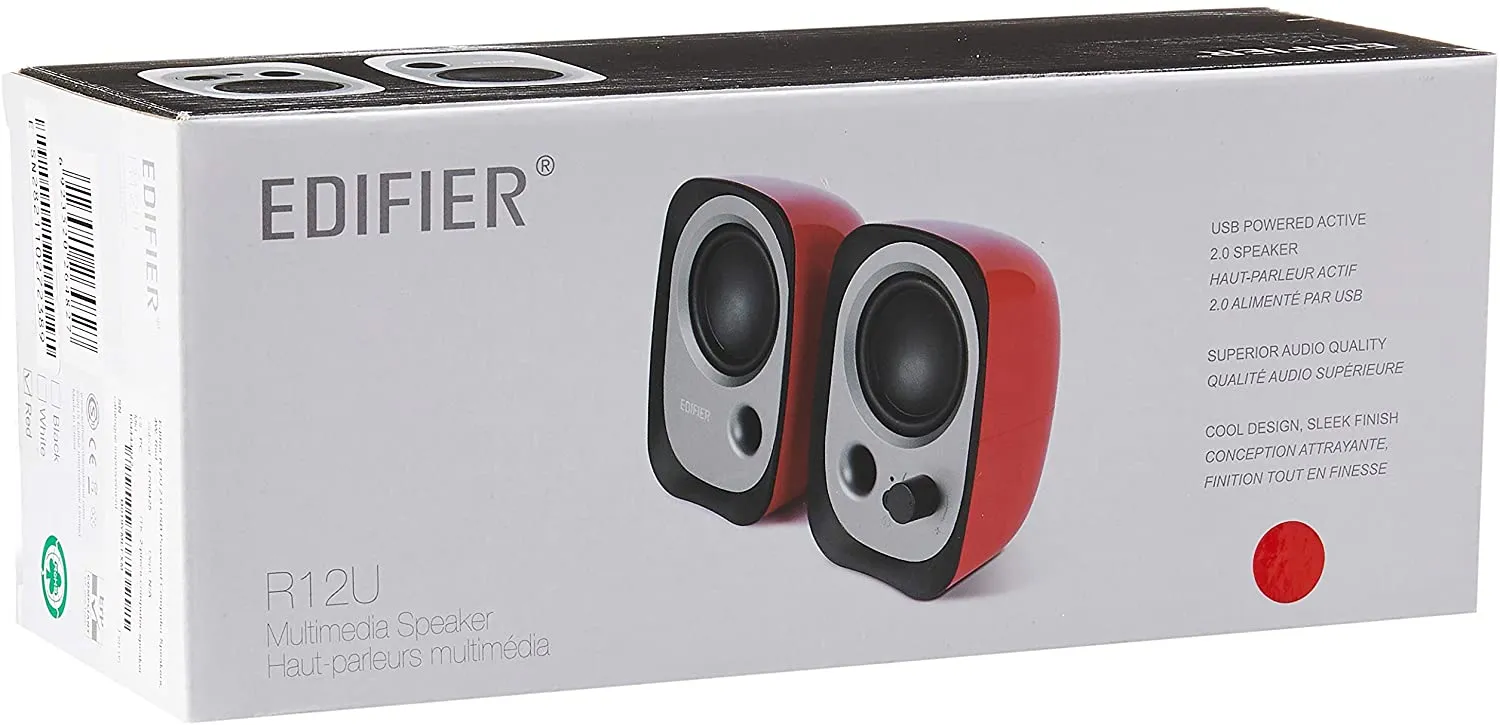 Edifier R12U Stereo Computer Bookshelf Active Speakers - Red