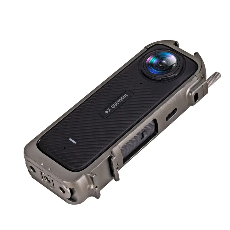 For Insta360 X4 Metal Protective Cage Rig Housing Frame with Expand Cold Shoe Base & Tripod Adapter