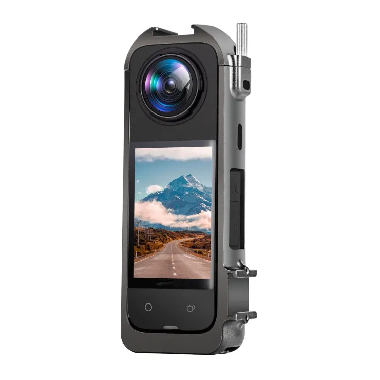 For Insta360 X4 Metal Protective Cage Rig Housing Frame with Expand Cold Shoe Base & Tripod Adapter