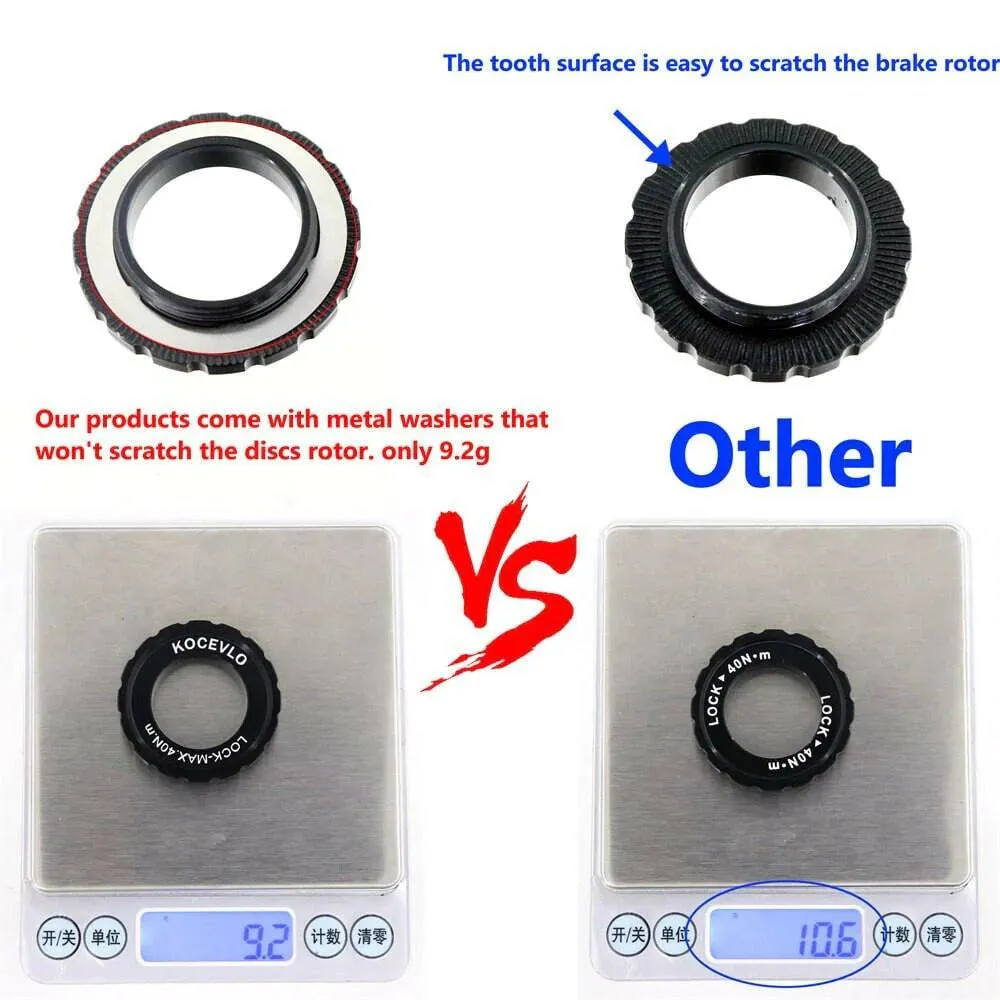 KOCEVLO Center Lock Disc Brake Hub Rotor Lockring  External For 9mm 12mm15mm Axle CenterLock Cover Ring