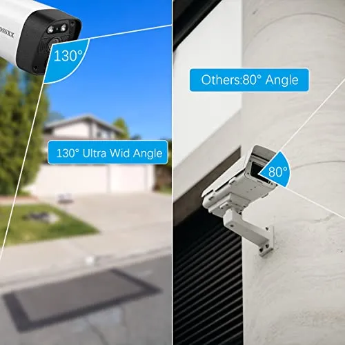 OOSSXX (PTZ Digital Zoom 100% Wire-Free) Wireless Solar Cameras 2-Way Audio, Solar Battery PIR Detection Outdoor Wireless Security Camera System Video Surveillance System (4-Cams)