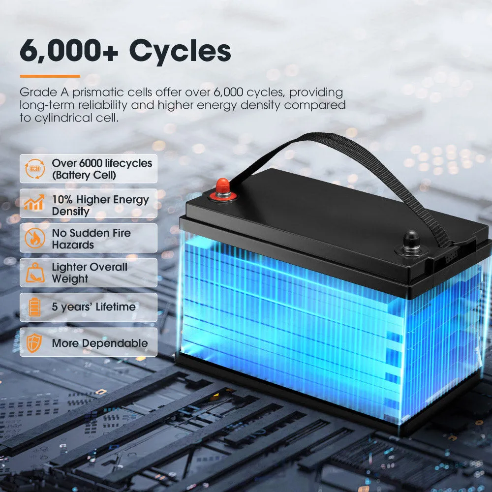San Hima 12V 100Ah Lithium Iron Phosphate Battery   12V Control Box With Fuse