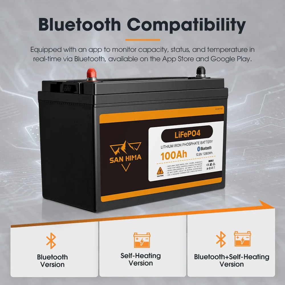 San Hima 12V 100Ah Lithium Iron Phosphate Battery   12V Control Box With Fuse