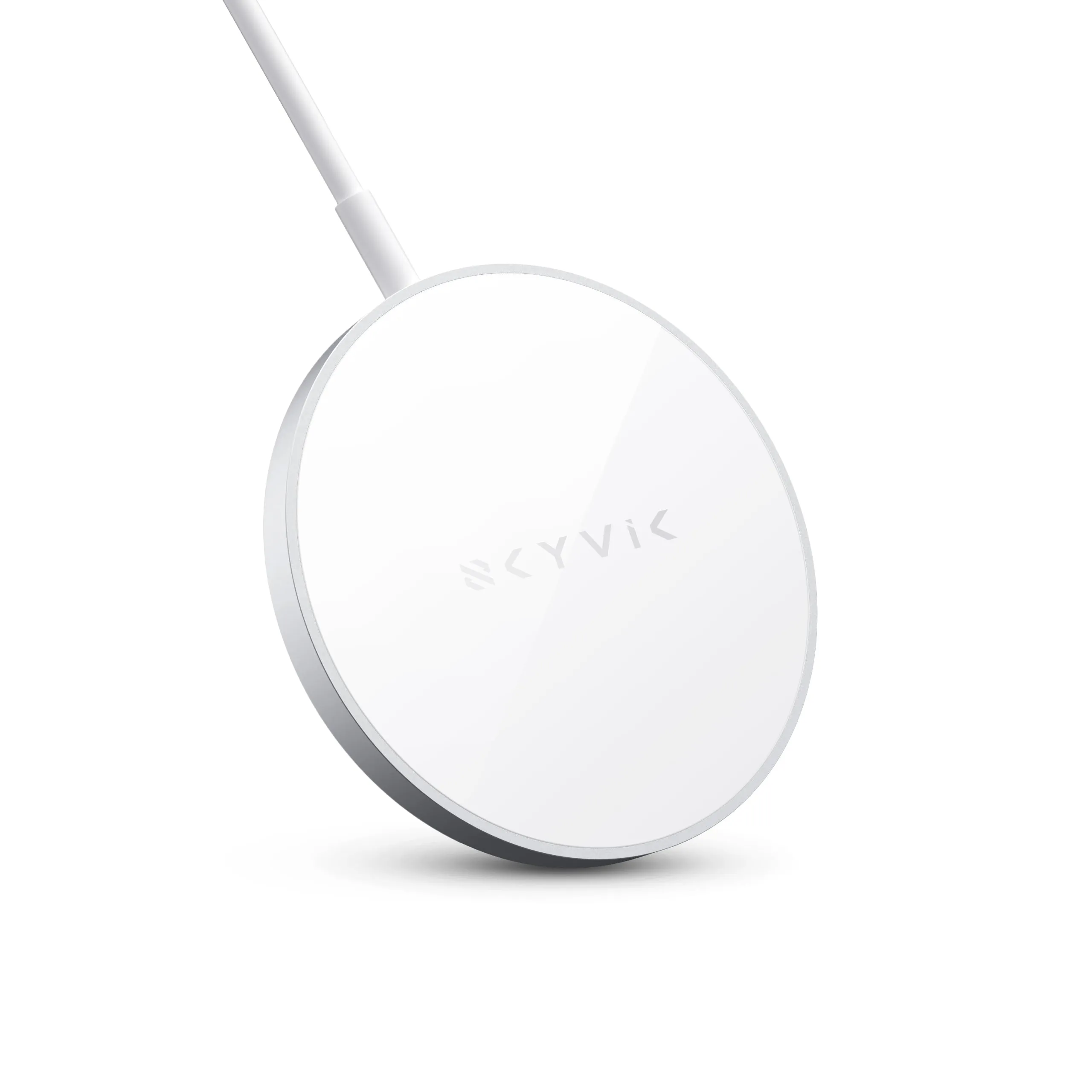 SKYVIK Beam Tap Magsafe Compatible 15W Fast Wireless Charging pad for iPhone 12, 13 & 14 Series - White