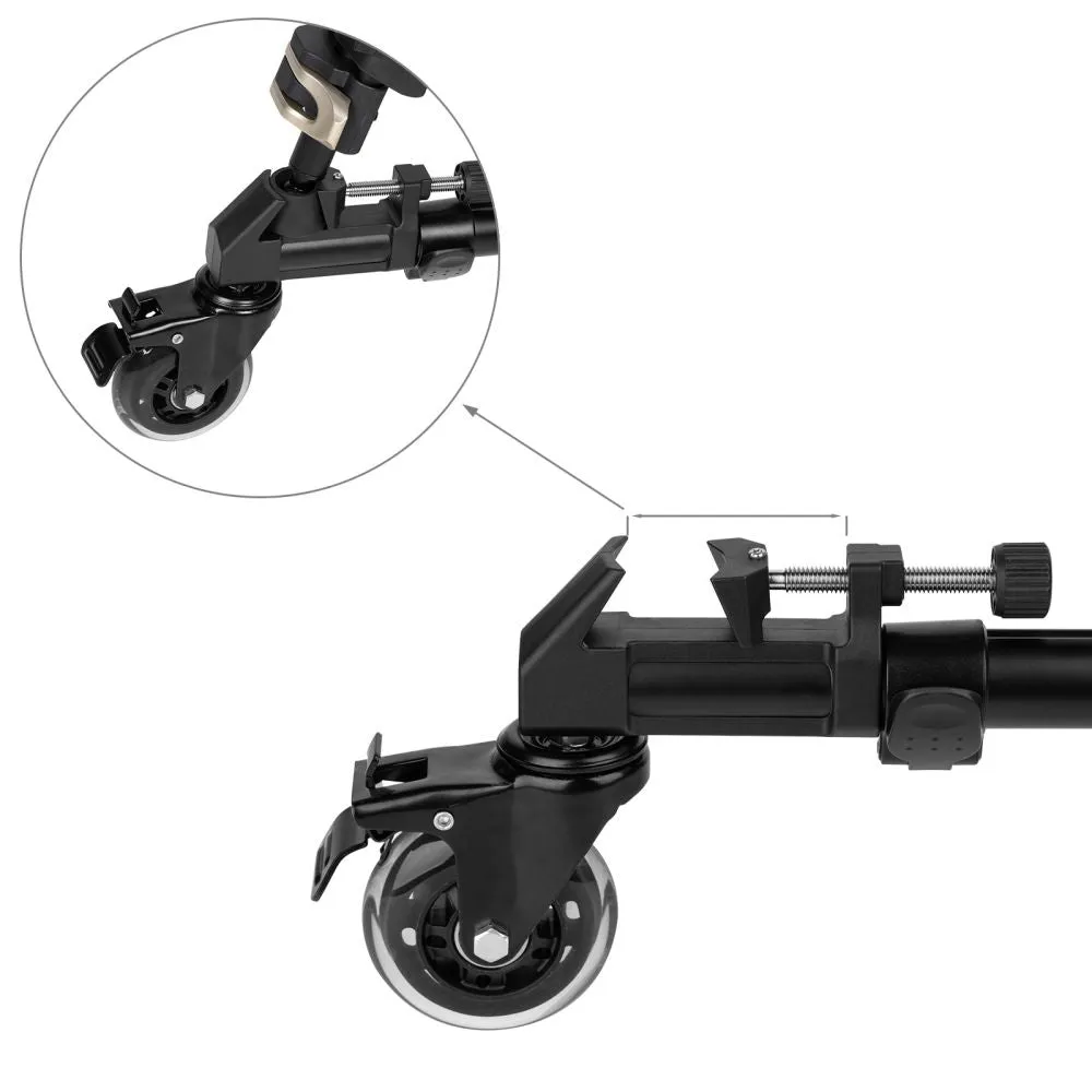 SmallRig Universal Aluminum Tripod Dolly with Large Rotating Wheels, Stationary Locking System, Adjustable Telescopic Legs for Professional Videography and Filmmaking | 3986