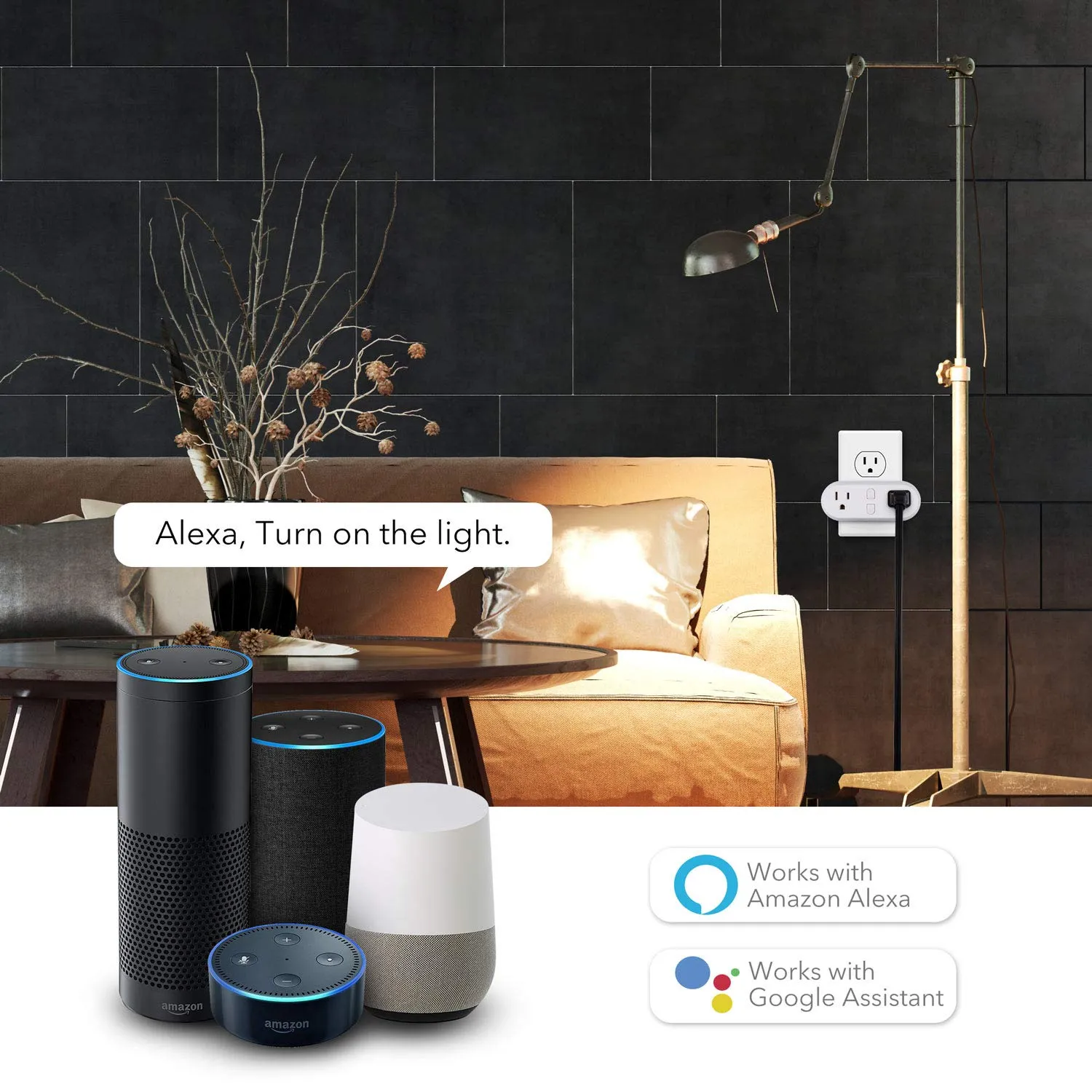Smart 15A WiFi&Bluetooth Outlet Extender Dual Socket Plugs Compatible Function ETL 2-Pack BN-LINK